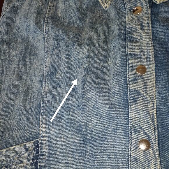 Vintage 80s Denim Jean Jacket Coat Women's S Western Yoke Stonewashed Snaps - Picture 16 of 16